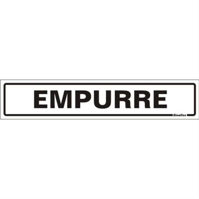 Placa de Poliestireno Auto-Adesiva 5x25cm Empurre - 200 BK - SINALIZE