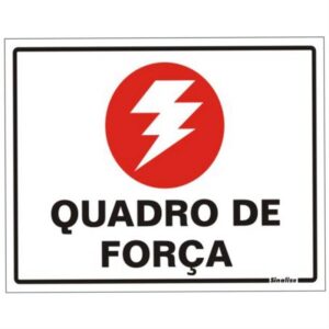 Placa de Poliestireno Auto-Adesiva 20x15cm Quadro de Força - 220 AK - SINALIZE