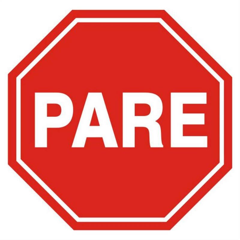 Placa de Poliestireno Auto-Adesiva 45x45cm Parada Obrigatória - 300 AC - SINALIZE