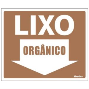 Placa de Poliestireno Auto-Adesiva 20x15cm Lixo Orgânico - 220 BJ - SINALIZE
