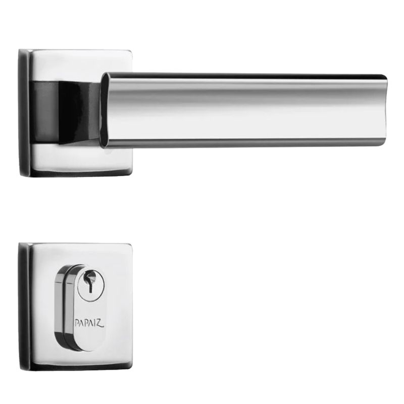 Fechadura para Porta de Entrada MZ640 Cromada 40mm com Roseta - 03640B3CR - PAPAIZ