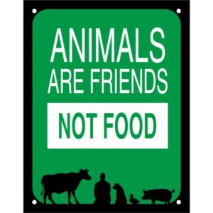 Placa Decorativa PS 18x23cm Animals Are Friends, Not Food - DEC20 - SINALIZE