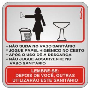 Placa de Alumínio Auto-Adesiva 15x15cm Educativa Feminina - 120 AI - SINALIZE