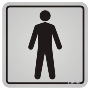 Placa de Alumínio Auto-Adesiva 12x12cm Sanitario Masculino - 900 AA - SINALIZE