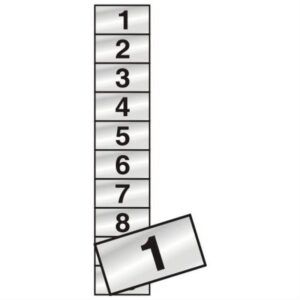 10 Placas de Alumínio Auto-Adesiva 5x2.5cm Numeral 1 a 10 - 100 CT - SINALIZE