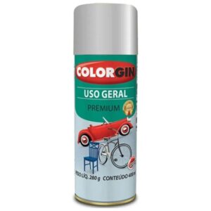 Tinta Spray Metálica Prata Real para Uso Geral Premium 400ml - COLORGIN