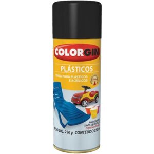 Tinta Spray para Plástico 350ml Preto Fosco - 1511 - COLORGIN