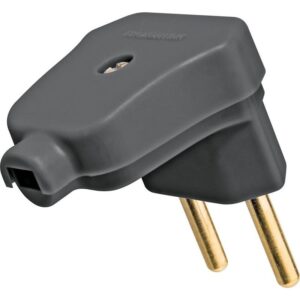 Plugue Angular Preto 2P de 10 Ampères e 250 Volts - 57403106 - TRAMONTINA