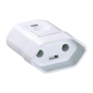 Plugue Fêmea Branco 2P de 20 Ampères e 250 Volts - 57403154 - TRAMONTINA