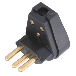 Plugue Angular Preto 2P+T de 20 Ampères e 250 Volts - 57401114 - TRAMONTINA