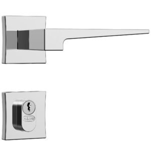 Fechadura Classic Polaris 3200 com Roseta Quadrada para Exterior Cromada - 30025 - STAM