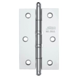 Dobradiça Pino e Bola 3.1/2" x 2.5/16" x 1,7mm Cromado com 2 Anéis - 42020 - STAM