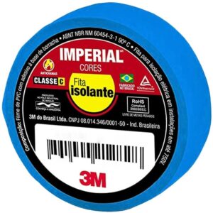 Fita Isolante Imperial 18 mm x 20 Metros Azul - HB004297998 - 3M