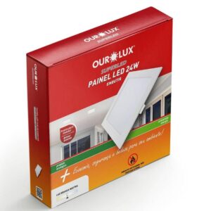 Painel Abs Led EmButir 24 Watts Bivolt 4000K Quadrado - 02904A - OUROLUX