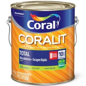 Esmalte a Base de Água Coralit Total Zero Brilhante 3,6 Litros Amarelo - CORAL