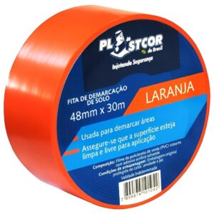 Fita de Demarcação 48mm x 30 metros Laranja - 700.01517 - PLASTCOR