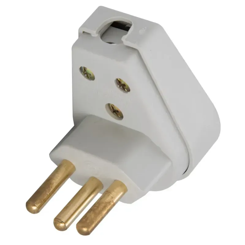 Plugue Angular 2P+T de 10 Ampères e 250 Volts Cinza - TRAMONTINA