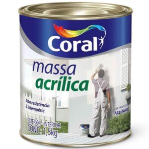 Massa Acrílica 1,5 Kilo Branca - 5202598 - CORAL