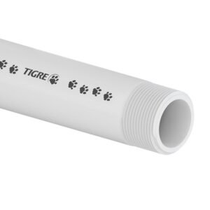 Tubo de Rosca PVC Branco 1.1/2" 50mm 6 Metros - 10001943 - TIGRE