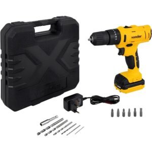 Parafusadeira e Furadeira de Impacto Bateria Bivolt 12 Volts com Maleta e Acessórios PFV-120I - 60.01.120.100 - VONDER