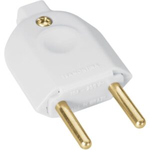 Plugue Macho Branco 2P de 10 Ampéres e 250 Volts - 57402102 - TRAMONTINA