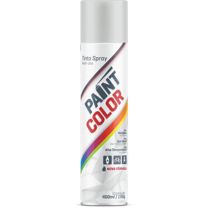 Tinta Spray 400ml Uso Geral Cinza Claro - 5510185 - PAINTCOLOR
