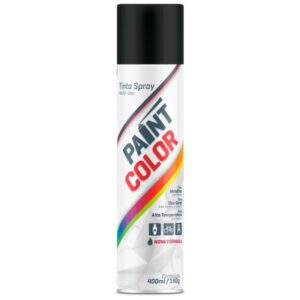 Tinta Spray 400ml Uso Geral Preto Semi Brilho - 5510189 - PAINTCOLOR