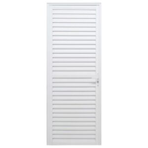 Porta de Giro com Veneziana Caribe 215x80cm Direita Vedada Branca - 1065-3022 - JAP