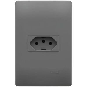 Conjunto Tomada 2P + T 10A 250 Volts 4x2cm Habitat Onix - 06245844 - FAME