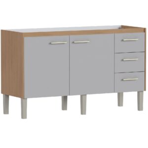 Gabinete Madeira Ibis 1,44 Metros Jequitibá Nude Para Pia 1,50 Metros - P103637 - COZIMAX