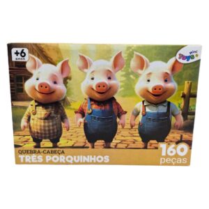 Quebra Cabeça Infantil Três Porquinhos 160 Peças - 6374 - MINI TOYS