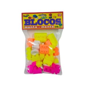 Bloco Monta Monta Cores Variadas com 28 Peças - 0114 - MINI TOYS