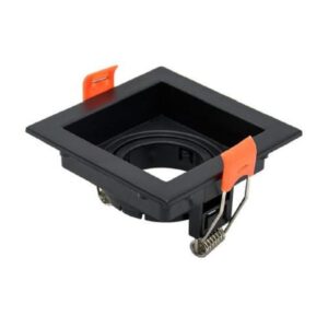 Spot Recuado Embutir para Par20 Quadrado Bivolt Preto - 05622A - OUROLUX