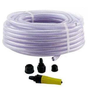 Mangueira Trancada de 7/16" Transparente com 30 Metros Engate Rosqueado + Esquicho - 0190400090 - FORCE LINE