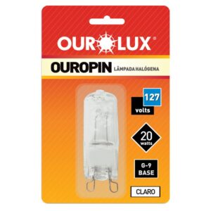 Lâmpada Halógena Ouropin G9 110 Volts 20 Watts Clara - 01318 - OUROLUX