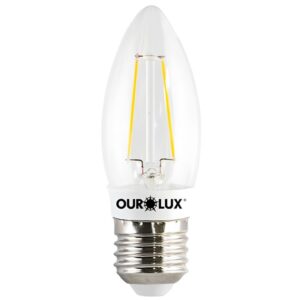 Lâmpada em Formato de Vela Led com Filamento Luz Clara 3 Watts E27 6000K Bivolt 20179 OUROLUX